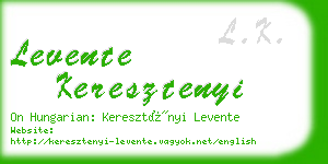 levente keresztenyi business card